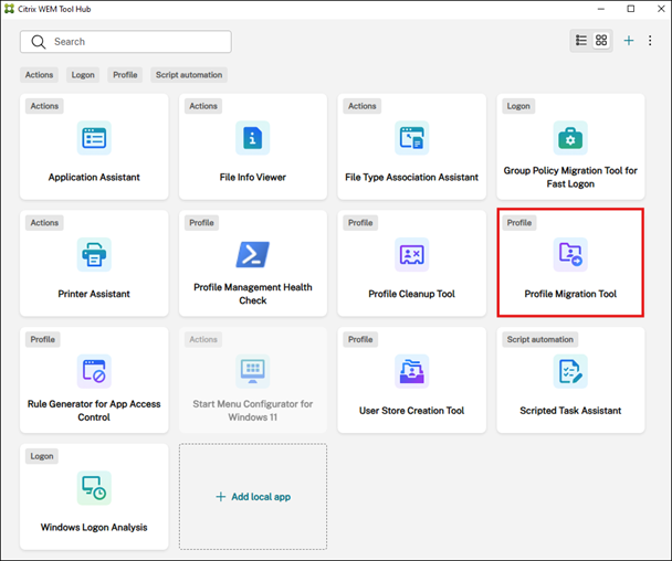 Profile Migration Tool