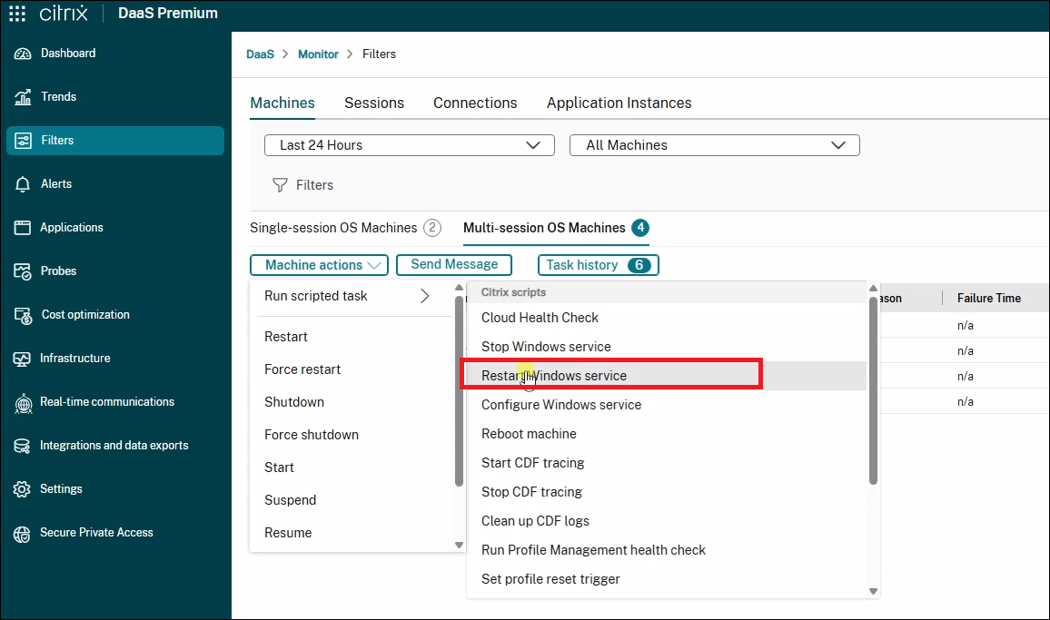 Restart Windows Service scripted task