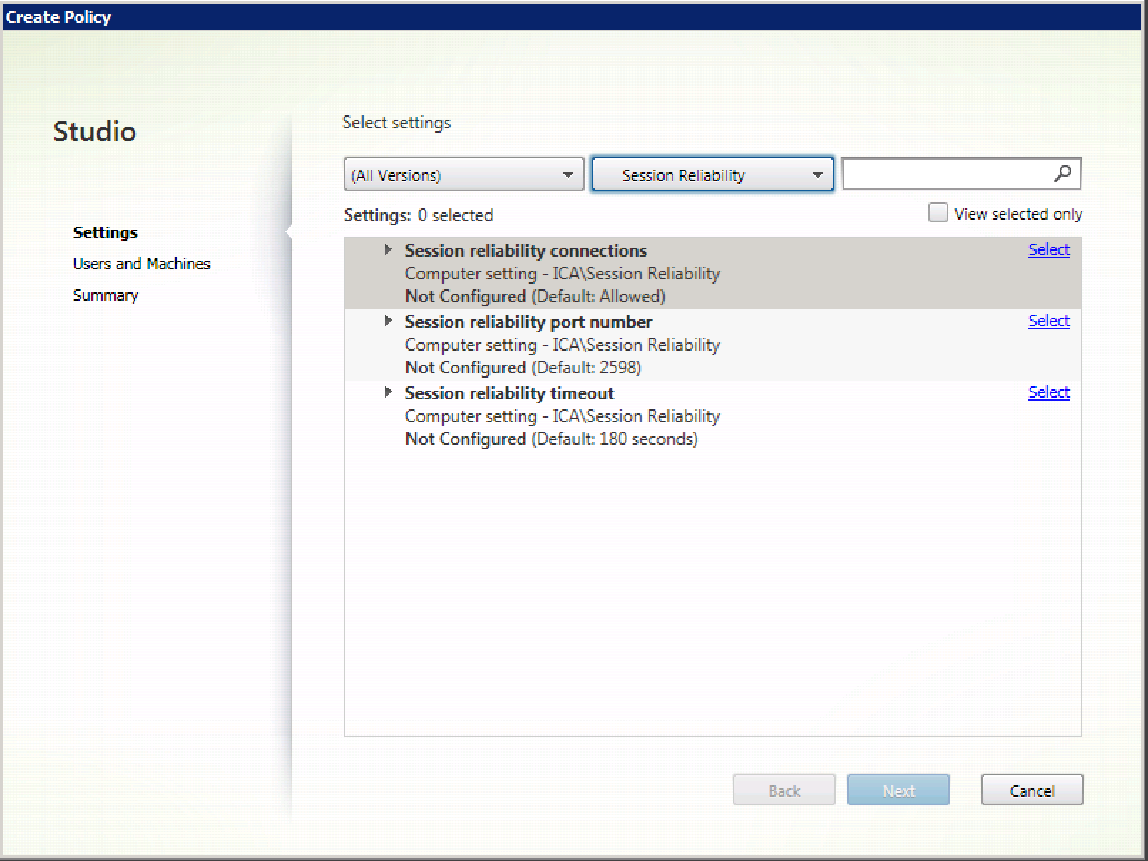 Session reliability image